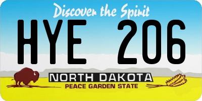 ND license plate HYE206