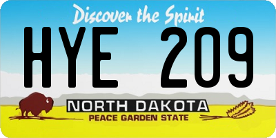 ND license plate HYE209