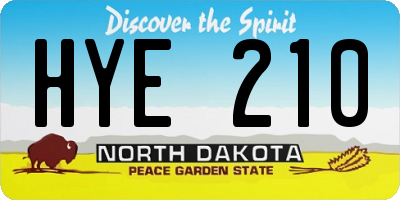 ND license plate HYE210