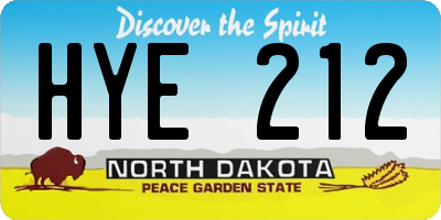 ND license plate HYE212