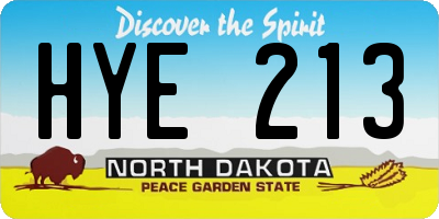 ND license plate HYE213