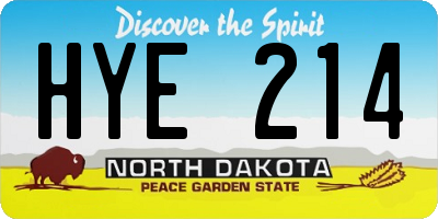 ND license plate HYE214