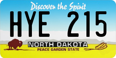 ND license plate HYE215