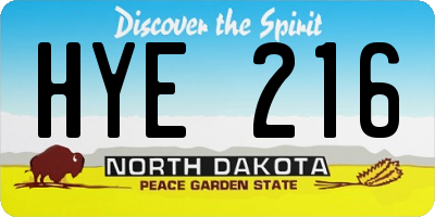ND license plate HYE216