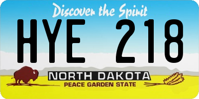 ND license plate HYE218