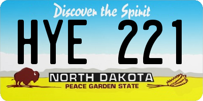 ND license plate HYE221