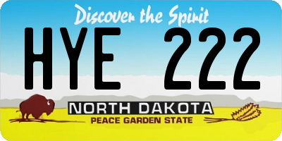 ND license plate HYE222