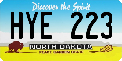 ND license plate HYE223