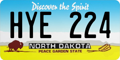 ND license plate HYE224