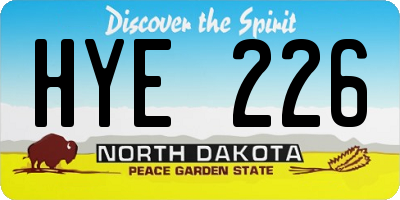 ND license plate HYE226