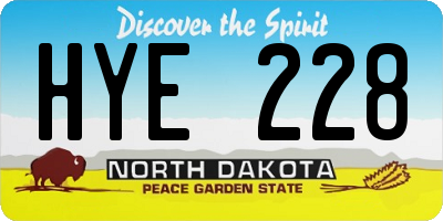 ND license plate HYE228