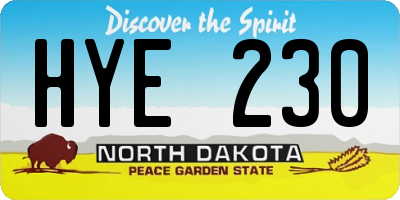 ND license plate HYE230
