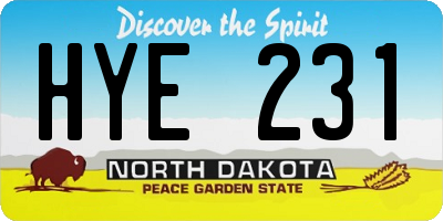 ND license plate HYE231