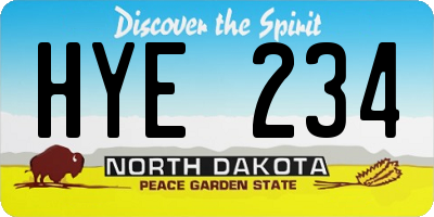 ND license plate HYE234
