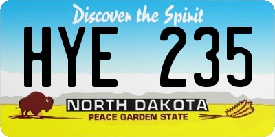 ND license plate HYE235