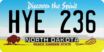 ND license plate HYE236