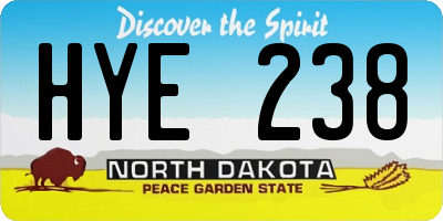 ND license plate HYE238