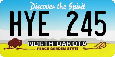 ND license plate HYE245