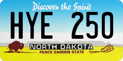 ND license plate HYE250