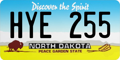 ND license plate HYE255