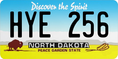 ND license plate HYE256