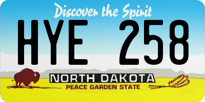 ND license plate HYE258