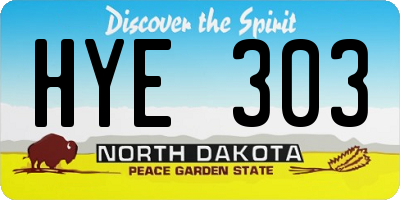 ND license plate HYE303