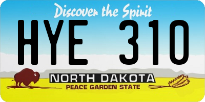 ND license plate HYE310