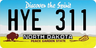 ND license plate HYE311