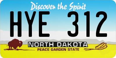 ND license plate HYE312