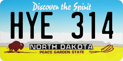 ND license plate HYE314