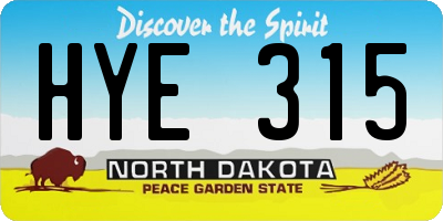 ND license plate HYE315