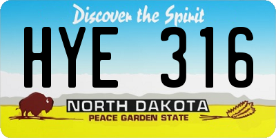 ND license plate HYE316
