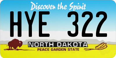 ND license plate HYE322