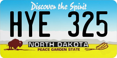 ND license plate HYE325