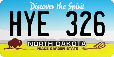 ND license plate HYE326