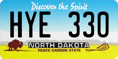 ND license plate HYE330