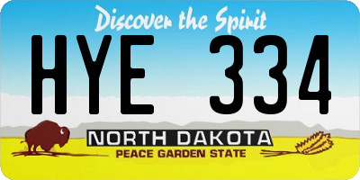 ND license plate HYE334