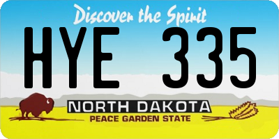 ND license plate HYE335