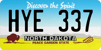 ND license plate HYE337