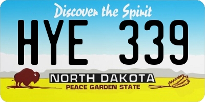 ND license plate HYE339
