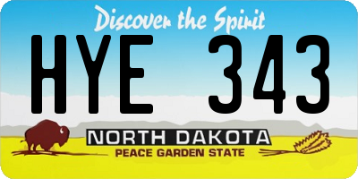 ND license plate HYE343