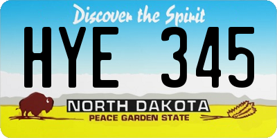 ND license plate HYE345