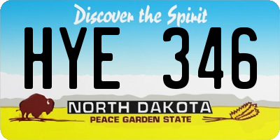 ND license plate HYE346