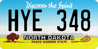 ND license plate HYE348