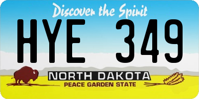 ND license plate HYE349