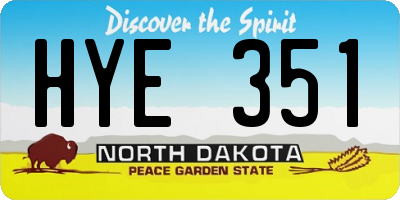 ND license plate HYE351