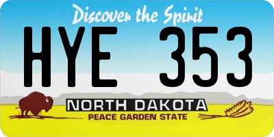 ND license plate HYE353