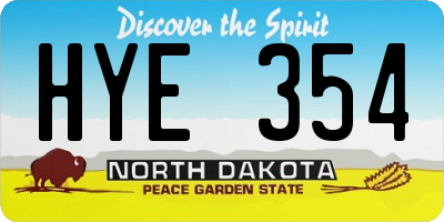 ND license plate HYE354