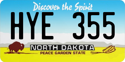 ND license plate HYE355